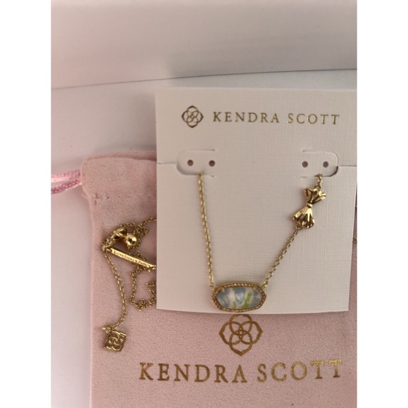 🩵Kendra Scott X Love Shack Fancy Elisa Blue Blooming Heirloom Necklace New 🎀 - Picture 11 of 11